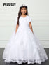 Double Spaghetti Strap Lace Bodice Plus Size Communion Dress 6-20X