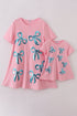 Pink bow sequin mom&me dress