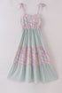 Garden gingham mom&me tiered dress