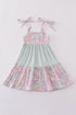 Garden gingham mom&me tiered dress