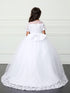 Girls Illusion Neckline & Maria Embroidery Communion Dress 7-18