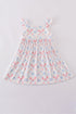 Blue bow lattice print mom&me dress