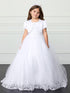 Girls First Communion Dress with Lace Bodice & Tail Skirt 7-18