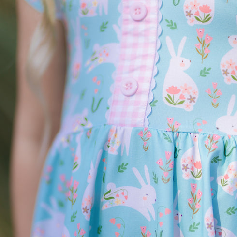 bunnies-on-blue-dress Gorgeous the Fox - Sophia's Style-2