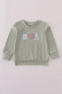 Sage pumpkin turkey applique top
