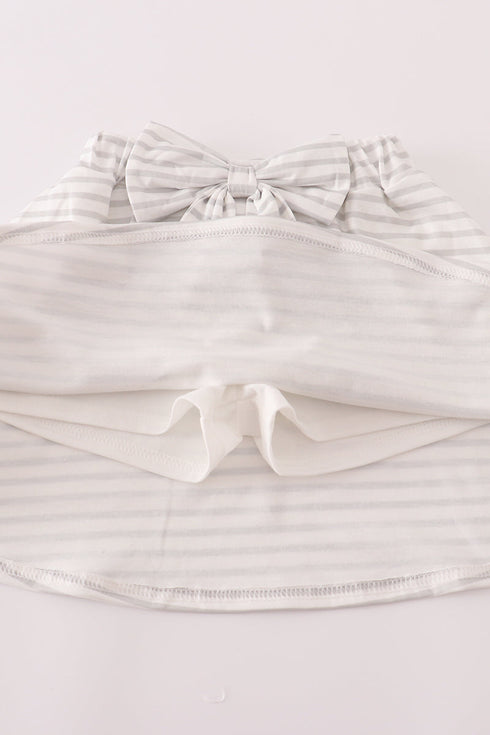 Rust Texas embroidery bow skorts set