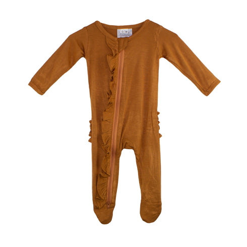 ruffle-2-way-zip-romper-cognac Presley Couture at Sophia's Style--6