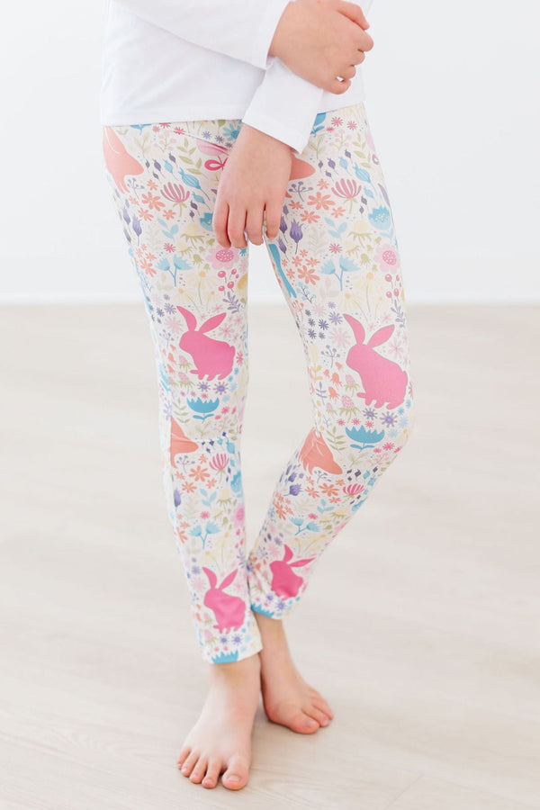 pastel-floral-bunnies-leggings Mila & Rose - Sophia's Style-Pastel Floral Bunnies Leggings-6-12M--1