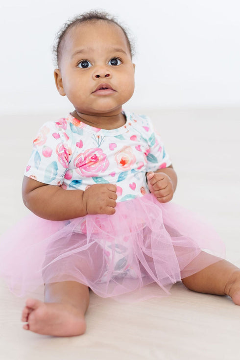 rosettes-tutu-bodysuit Mila & Rose - Sophia's Style-Rosettes Tutu Bodysuit-0-3M--1