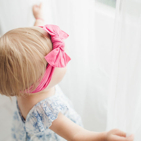 knot-hot-pink Baby Bling Bows clips headbands - Sophia's Style-