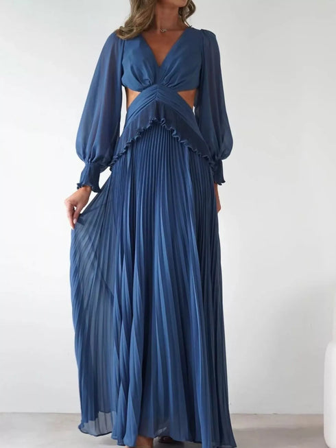 backless-pleated-long-sleeve-maxi-dress-OhSoStyled-Sophia's-Style-3