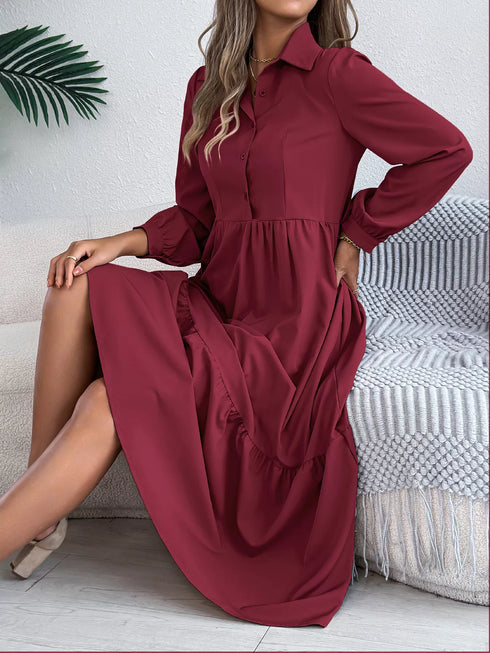long-sleeve-tiered-button-front-midi-dress-OhSoStyled-Sophia's-Style-30