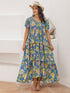 plus-size-printed-v-neck-short-sleeve-maxi-dress OhSoStyled - Sophia's Style-1