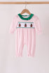 Pink Plaid Gingerbread Embroidery Ruffle Romper