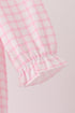 Pink Plaid Gingerbread Embroidery Ruffle Romper