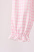 Pink Plaid Gingerbread Embroidery Ruffle Romper