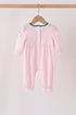 Pink Plaid Gingerbread Embroidery Ruffle Romper