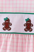 Pink Plaid Gingerbread Embroidery Bloomer Set
