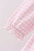 Pink Plaid Gingerbread Embroidery Ruffle Pants Set