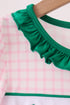 Pink Plaid Gingerbread Embroidery Ruffle Dress