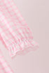 Pink Plaid Gingerbread Embroidery Ruffle Dress
