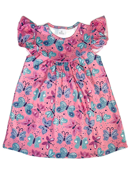 pink-pastel-butterfly-milk-silk-flutter-dress Great Lakes kids - Sophia's Style-2