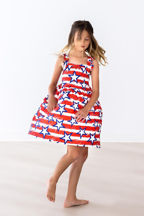 stars-stripes-ruffle-cross-back-dress Mila & Rose - Sophia's Style-Stars & Stripes Ruffle Cross Back Dress-2T--1
