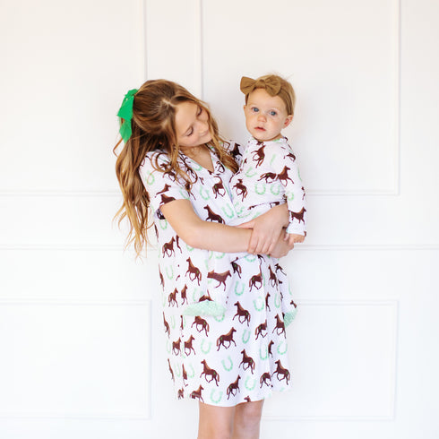 horse-button-down-gown-little-pajama-co - Sophia's Style -5