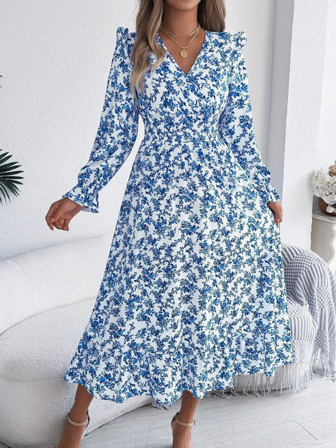 ruffled-floral-v-neck-flounce-sleeve-dress-OhSoStyled-Sophia's-Style-17