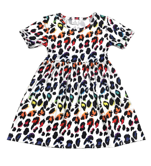 rainbow-leopard-short-sleeved-milk-silk-dress Great Lakes kids - Sophia's Style-2