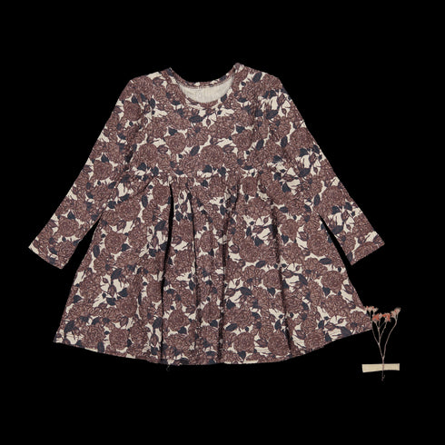 the-printed-long-sleeve-dress-flora Lovely Littles - Sophia's StyleLong Sleeve Dress-1
