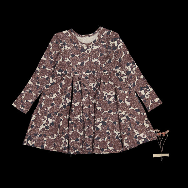 the-printed-long-sleeve-dress-flora Lovely Littles - Sophia's StyleLong Sleeve Dress-1