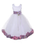 Big Girls White With Sash Petal Junior Bridesmaid Plus Size Dress, Sizes 16.5-20.5