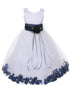 Big Girls White With Sash Petal Junior Bridesmaid Plus Size Dress, Sizes 16.5-20.5