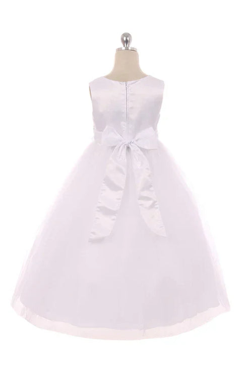Big Girls White White Petal Sash Junior Dama de honor Vestido de talla grande 16.5-20.5