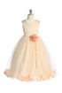 Kids Dream Little Girls Blush Borgoña Satin Top Petal Flower Girl Dress 2-6