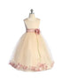 Kids Dream Little Girls Blush Borgoña Satin Top Petal Flower Girl Dress 2-6