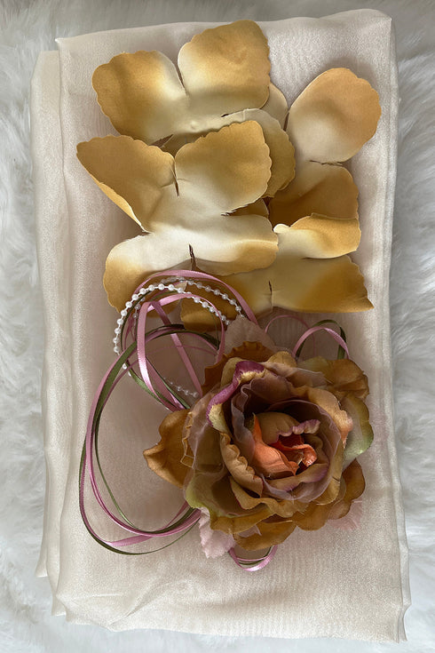 Girls Ivory With Sash Petal Flower Girl Dress 2-14