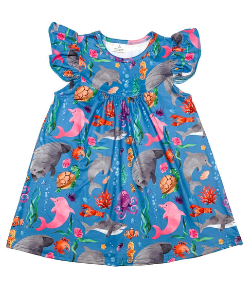 sea-life-flutter-milk-silk-dress Great Lakes kids - Sophia's Style-2