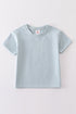 Blue blank basic t-shirt Adult Kids and baby bubble