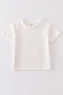 Cream blank basic t-shirt Adult Kids and baby bubble