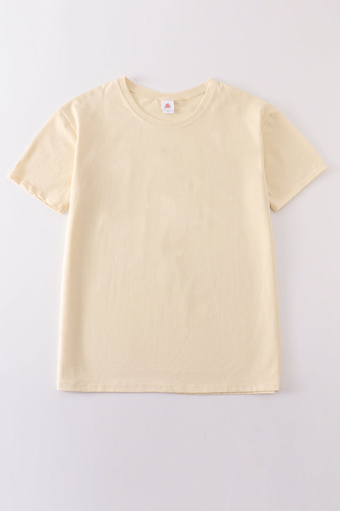 Beige blank basic t-shirt Adult Kids and baby bubble