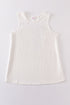 White blank basic kids teens adult tank top
