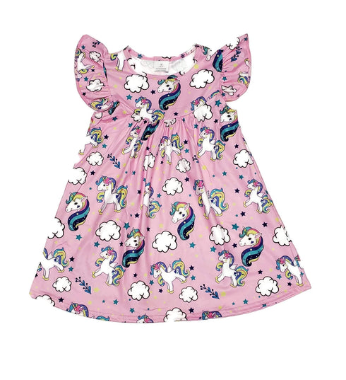mystical-unicorn-milk-silk-flutter-dress Great Lakes kids - Sophia's Style-2