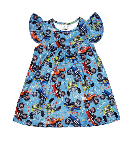 monster-truck-milk-silk-flutter-dress Great Lakes kids - Sophia's Style-2