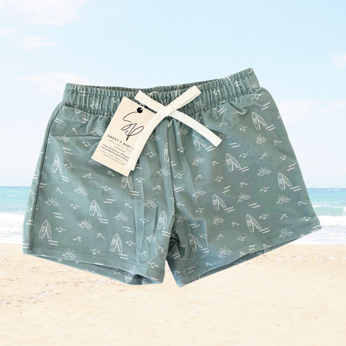 sage-surfer-boys-swim-shorts-Sweet P Baby Co. at Sophia's StyleBaby & Toddler-1