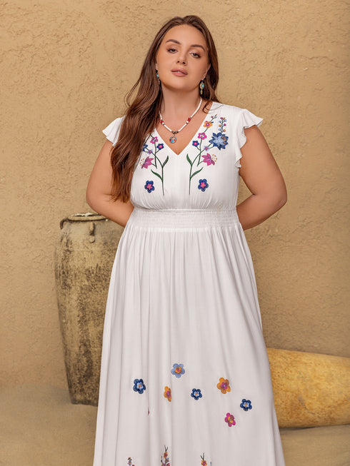 plus-size-embroidered-floral-v-neck-cap-sleeve-maxi-dress OhSoStyled - Sophia's Style-7