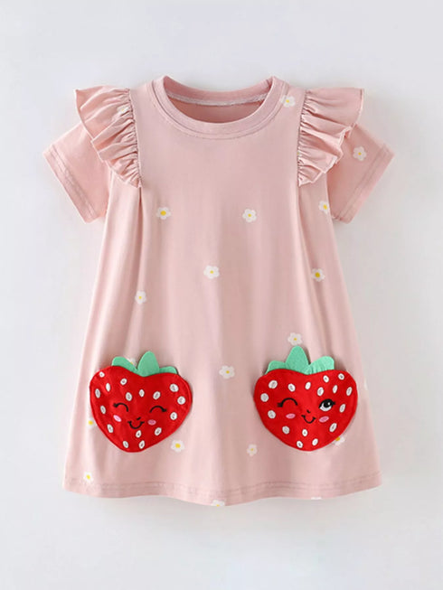 childrens-strawberry-applique-ruffle-sleeve-dress-ohso-kids-sophias-styleDresses-1