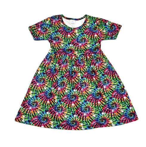 neon-swirl-short-sleeve-milk-silk-dress Great Lakes kids - Sophia's Style-2