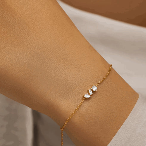 silvana-chain-link-bracelet-with-round-pear-and-emerald-cut-cubic-zirconia-stones-Sophia's Style-3